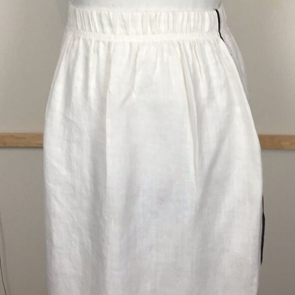 Xiao maxi linen skirt w/side slit & elastic waist - Picture 3 of 7